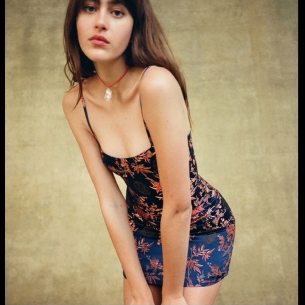 NWOT Realisation Par The Emilie Silk Mini Dress in Shanghai Nights Women’s XS - Picture 4 of 16